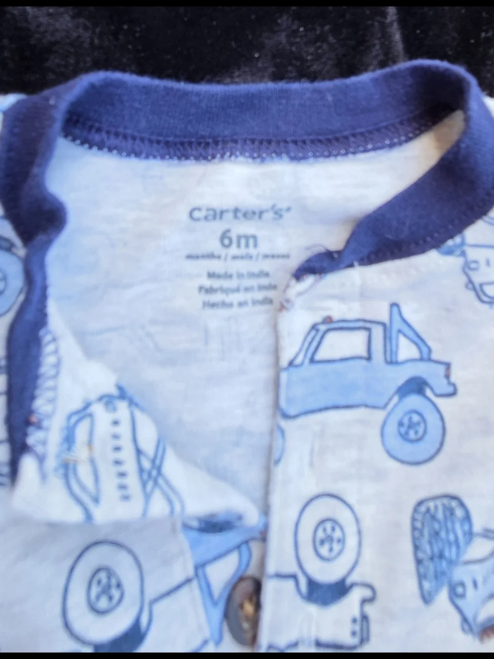Carter's Long-Sleeve Monster Truck Bodysuit - Blue & Orange sz 6mo NwoT